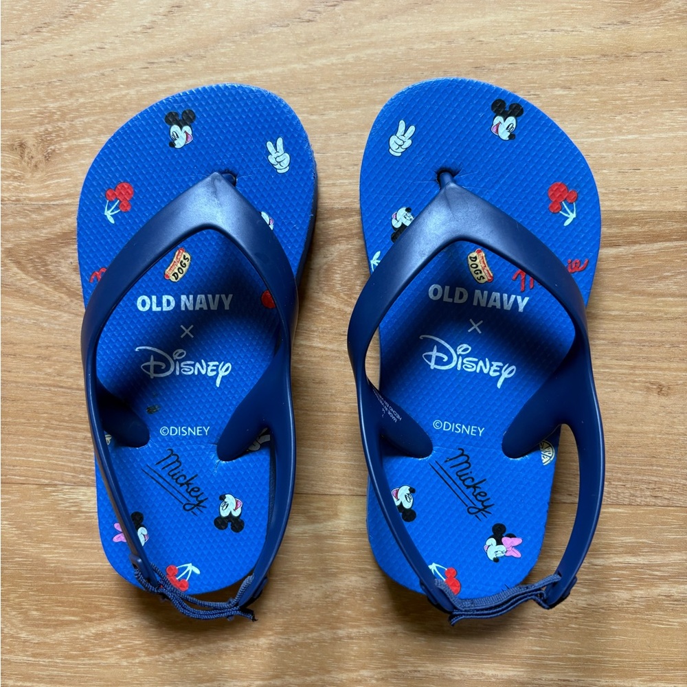Old Navy x Disney Blue Kids Flip Flops - Picture 1 of 4